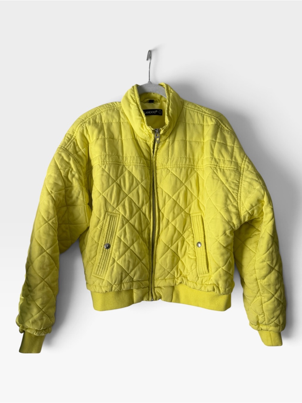 Blank NYC Bright Yellow Quilted Bomber Jacket, Large